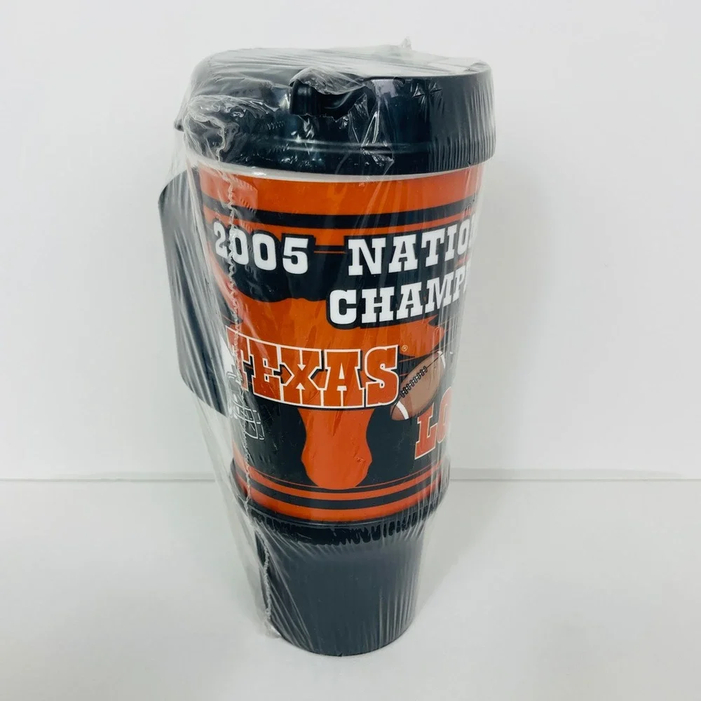 Texas Longhorns Travel Mug OS 2005 National Champions Orange NCAA Whirley NEW